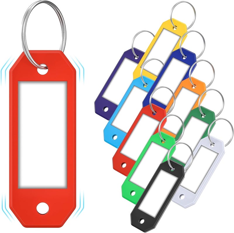 ttstar Hexagon Key Tags with Labels – 10 Pack Color-Coded Keychain Tags with Ring, Writable Label Window for Key Organization, ID and Name Tags for Home or Office - Image 1